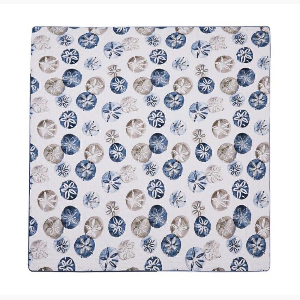 NEW! Beach Theme Sand Dollar Boho Printed KING Quilt Set with Matching Tote Bag - Picture 7 of 8